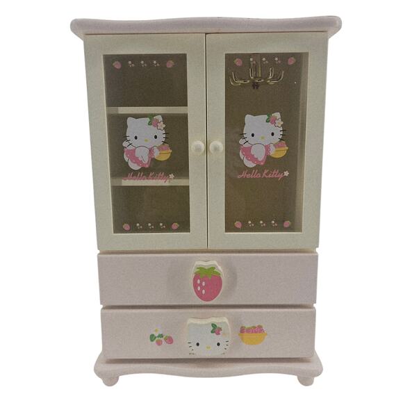 RARE Vintage 2001 Sanrio Hello Kitty Pink Angel Wooden Jewelry Box Organizer - Picture 1 of 12